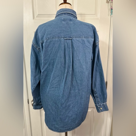 Ralph Lauren Chaps Denim Blue Button Down Shirt preppy grunge classic top - Picture 3 of 11